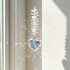 CouldNook Heart Suncatcher - Faceted Pendant And Stacked Bead Column