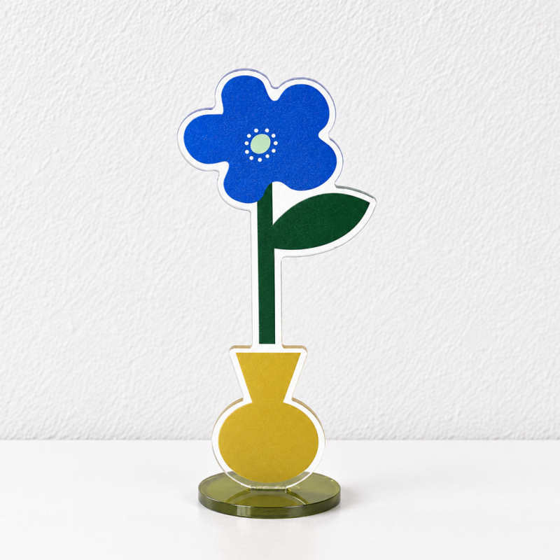 CouldNook Flower Memo Clip - Printed Acrylic Stem And Round Base