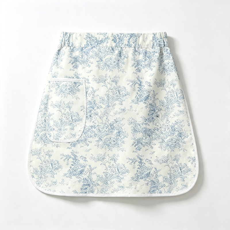 CouldNook Blue Toile Waist Apron - Clean Illustrated Coverage