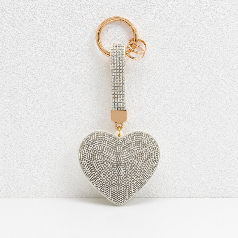 CouldNook Rhinestone Heart Keychain - Crystal Bag Charm