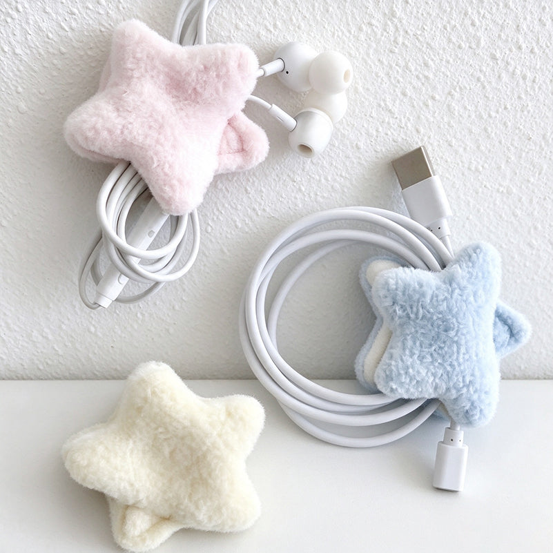 Plush Star Cable Organizer - Rounded Five-Point Wrap