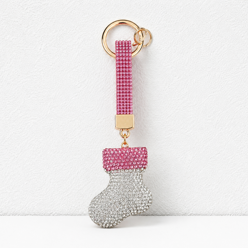 CouldNook Christmas Rhinestone Keychain - Festive Snowman Charm
