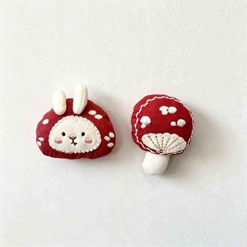 CouldNook Fabric Fridge Magnet - Padded Woodland Figures and Stitched Faces