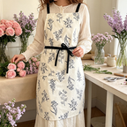 CouldNook Blue Toile Apron - Dark Tie Kitchen Contrast