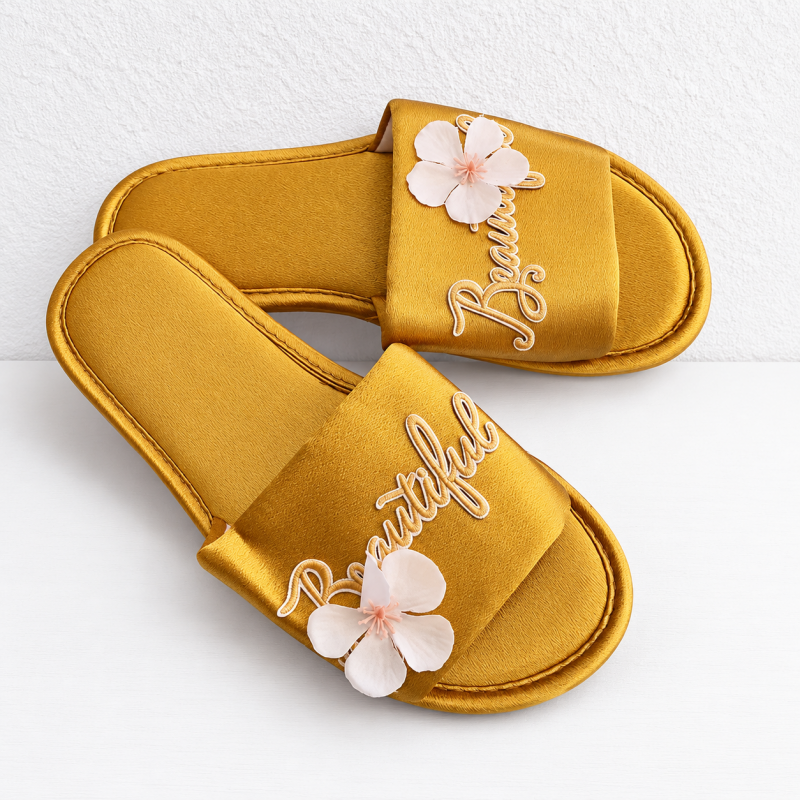 CouldNook Lettered Floral Slippers - Seven Festive Colors Collection