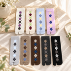 CouldNook Argyle Split-Toe Socks - Diamond Pattern