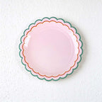 CouldNook Scalloped Paper Plates - Gingham Checks Or Colored Borders