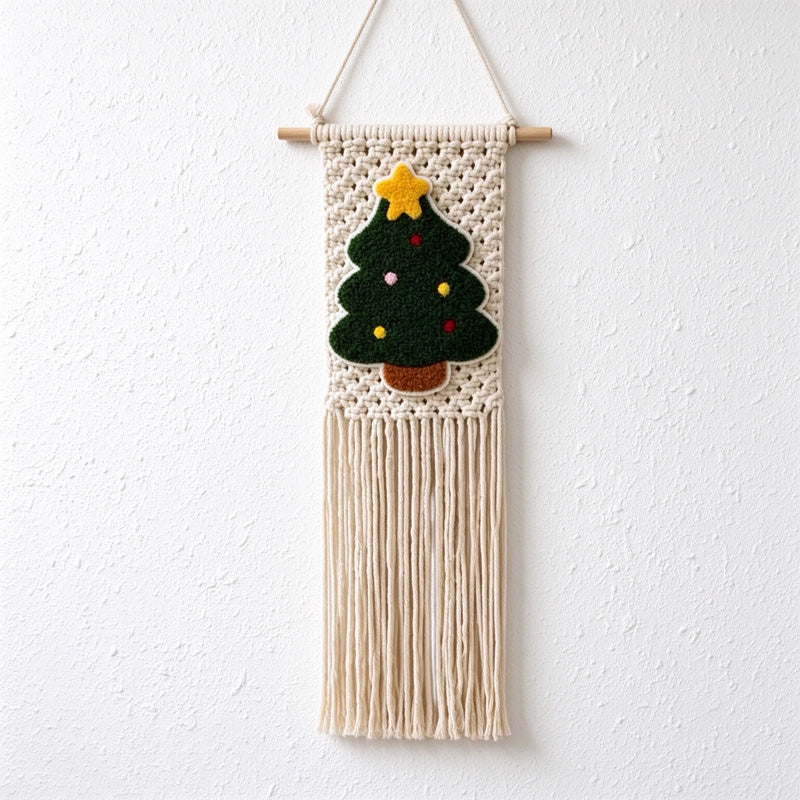 CouldNook Christmas Tree Wall Hanging - Cotton Fringe