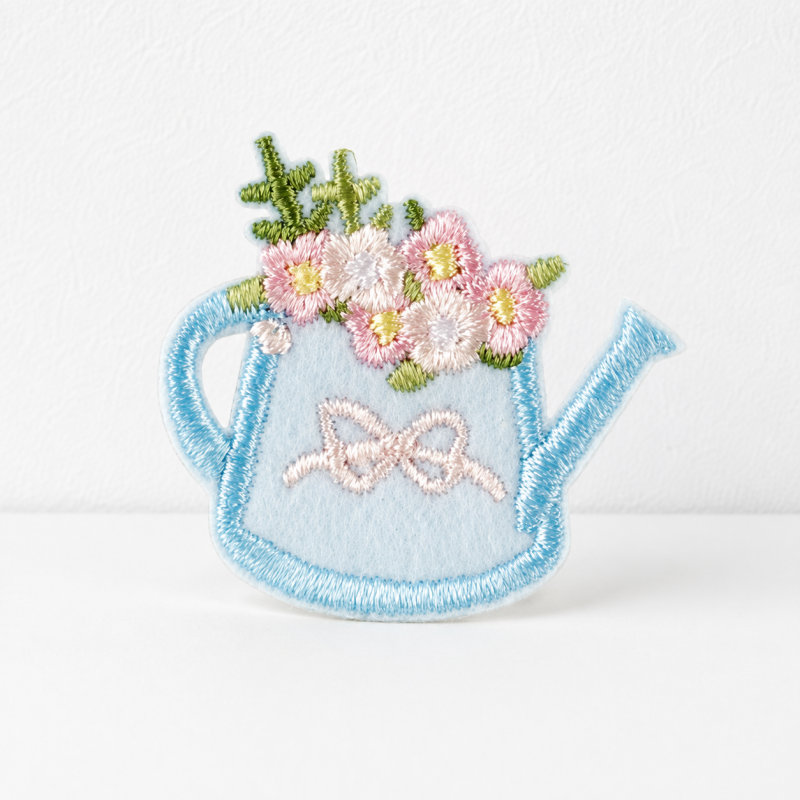 CouldNook Floral Garden Embroidered Patch - Two Watering Motifs