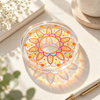 CouldNook Mandala Acrylic Coaster - Circular Pattern and Clear Surround