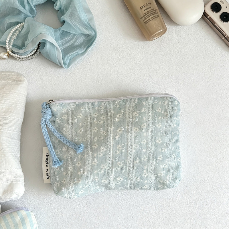 CouldNook Mini Coin Pouch - Seven Blue Textile Patterns