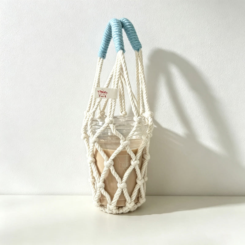 CouldNook Knotted Cup Carrier - Double Handle Bottle Sling