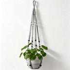 CouldNook Knotted Plant Hanger - Beaded Hanging Pot Holder (0731谭琪-MK2BLCR6H13HOB159)-OK