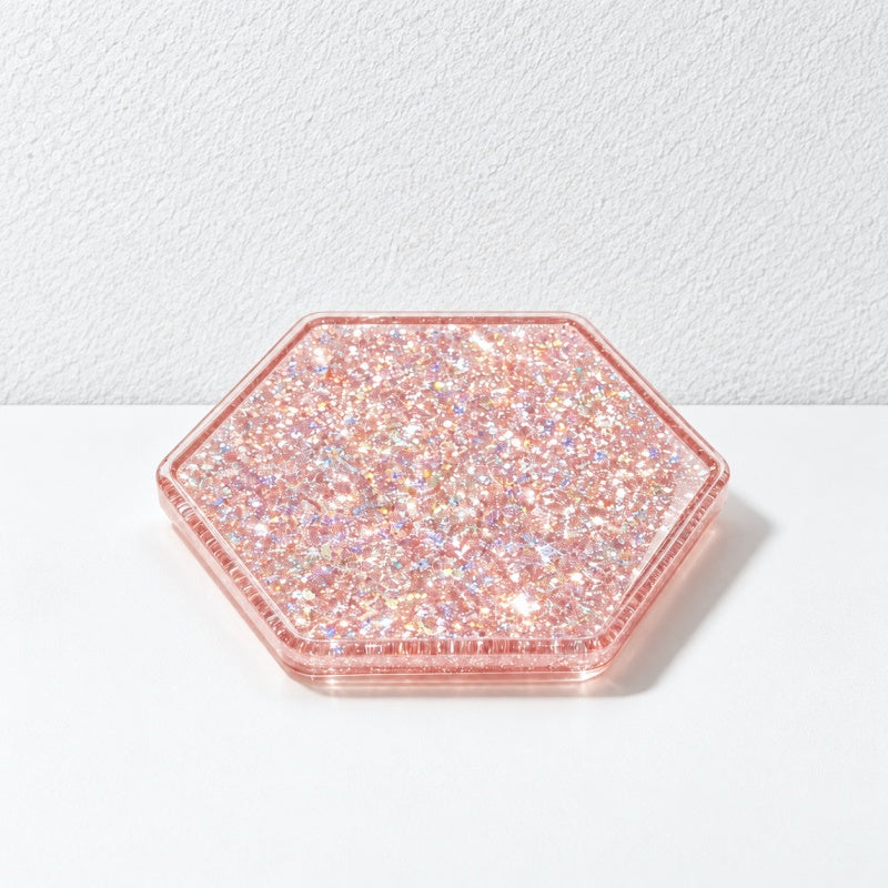 CouldNook Glitter Resin Coaster - Hexagonal Outline and Sparkling Inclusions