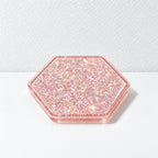 CouldNook Glitter Resin Coaster - Hexagonal Outline and Sparkling Inclusions