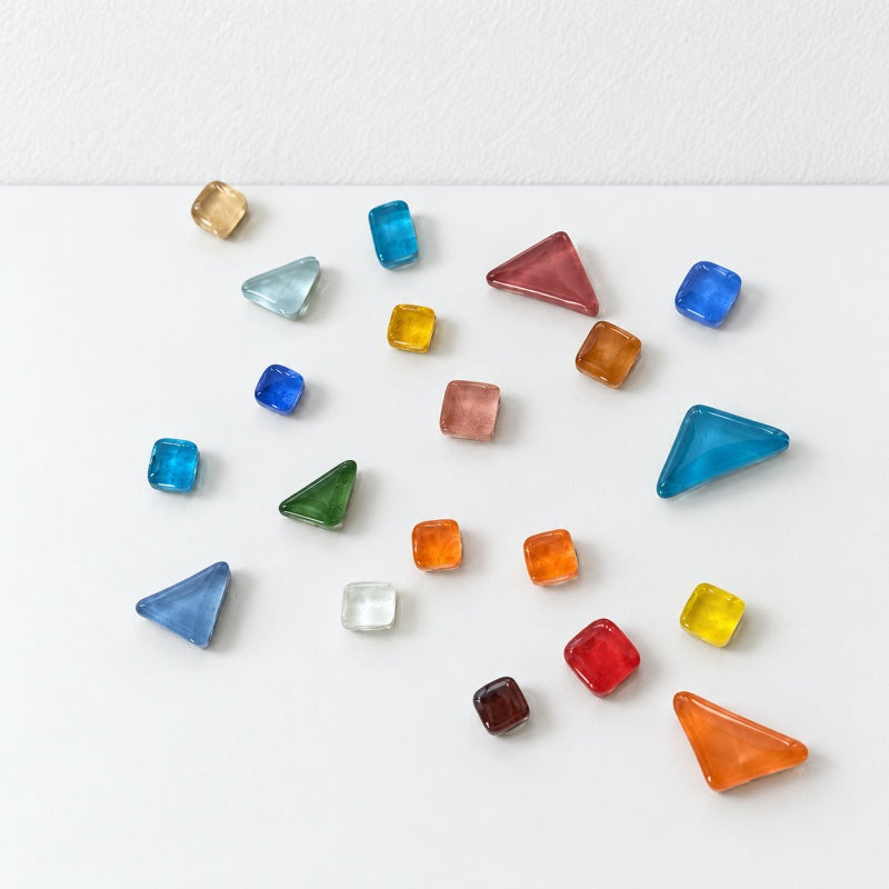 CouldNook Irregular Glass Refrigerator Magnet - Multicolor Stone Shapes