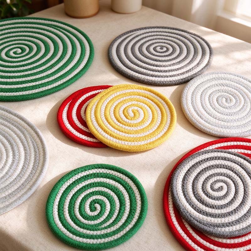 CouldNook Two Tone Rope Table Mat - Spiral