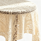 CouldNook Pastoral Crochet Lace Tablecloth - Aesthetic Hollow-Out Desk Mat