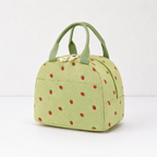 CouldNook Corduroy-Look Lunch Bag - Double Zipper and Front Pocket