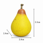 Mini Pear Ornament - Yellow Speckles and Brown Stem