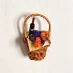 CouldNook Picnic Basket Fridge Magnet - Miniature Food and Checkered Details