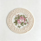 CloudNook Floral Lace Coaster‑Vintage Round Table Placemat