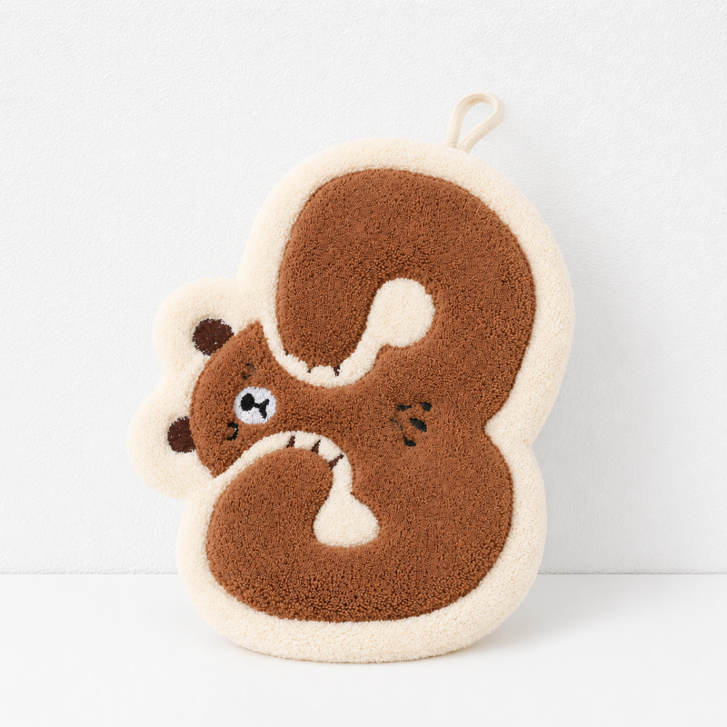 CouldNook Cartoon Coral Fleece Hand Towel‑Hanging Absorbent Cloth
