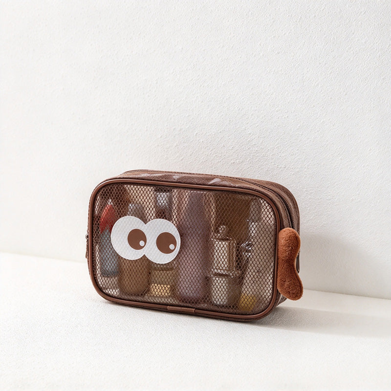 CouldNook Big Eye Toiletry Bag - See-Through Panels And Character Details