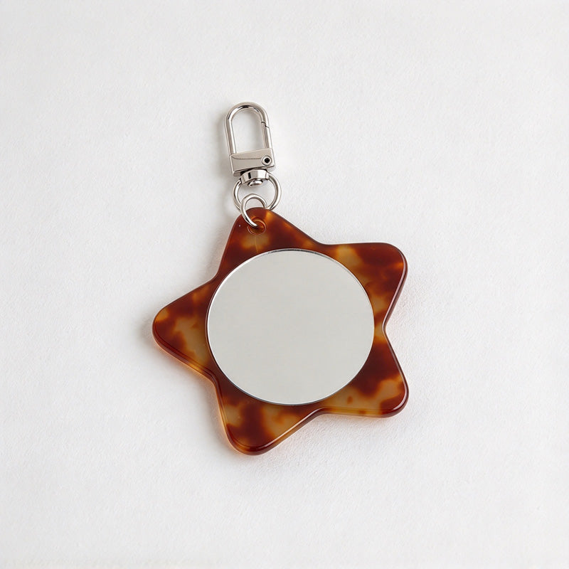 CouldNook Star Mirror Keychain - Rounded Frame and Lobster Clasp
