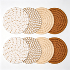 CouldNook Woven Round Drink Coaster - Warm Table Accent