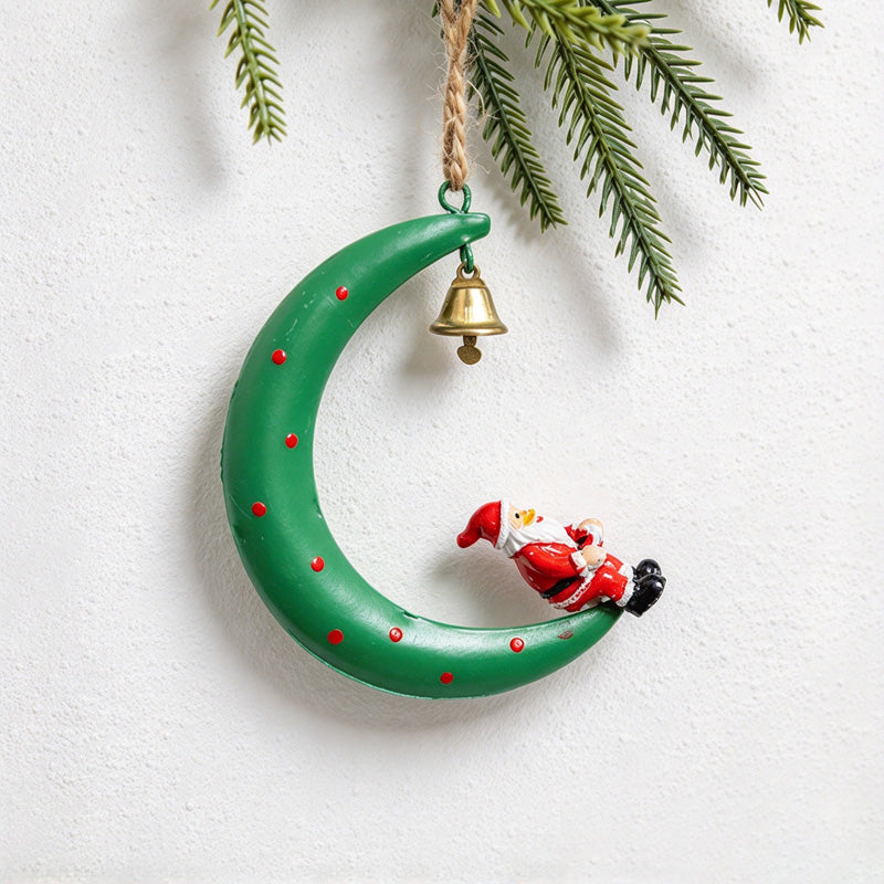 CouldNook Christmas Crescent Ornament - Character Figures and Suspended Bells