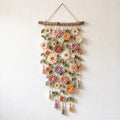 CouldNook Crochet Floral Wall Hanging - Trailing Leaves and Tassel Ends