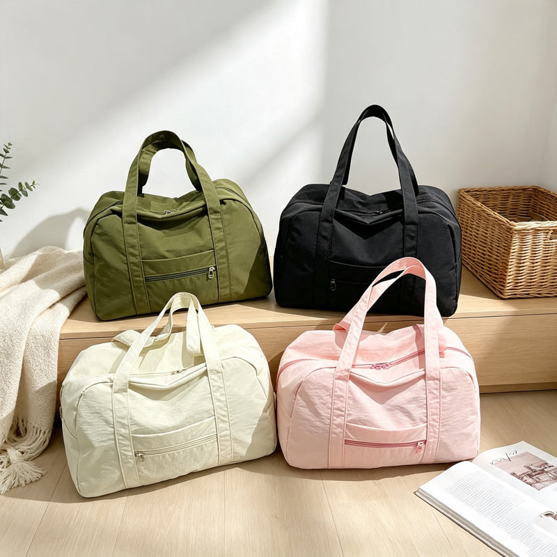 CloudNook Nylon Duffle Tote‑Lightweight Weekend Handbag