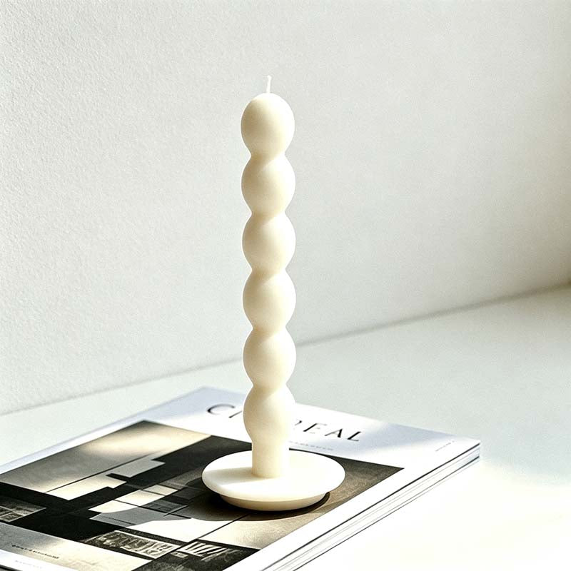 CouldNook Sculptural Taper Candle - Twisted Waves And Stacked Shape Designs