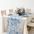 CouldNook Butterfly Mesh Table Runner - Sheer Flocked Party Accent