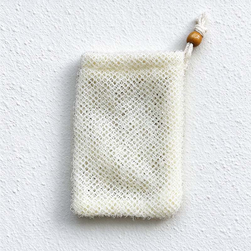 CouldNook Drawstring Soap Bag - Open Mesh and Hanging Cord Detail