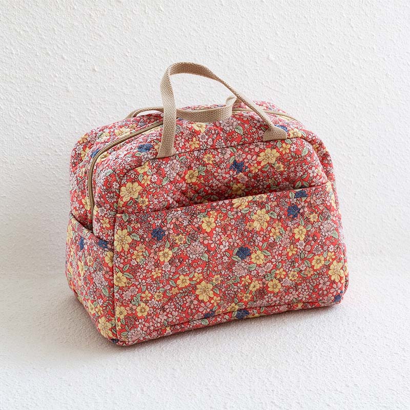 CouldNook Floral Quilted Storage Bag - Twin Handles And Front Pocket