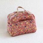 CouldNook Floral Quilted Storage Bag - Twin Handles And Front Pocket