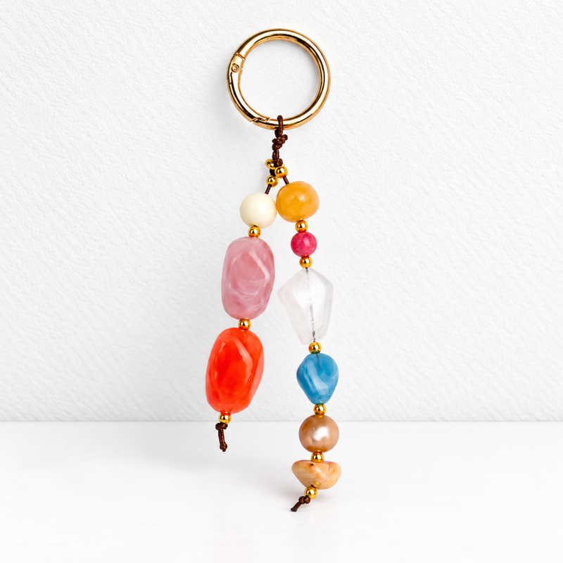 CouldNook Beaded Bag Charm - Mixed Shapes and Twin Hanging Strands