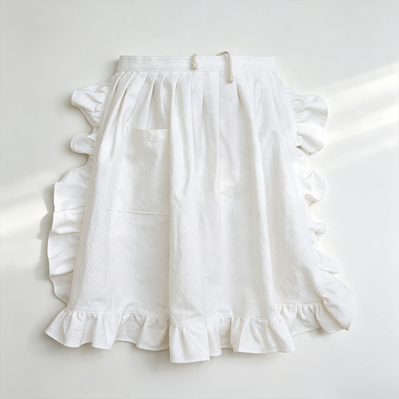 CouldNook Ruffled Half Apron - Waist Kitchen Accent