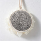 CouldNook 2-in-1 Double-Sided Cotton Linen Bath Shower Puff - Rich Foam Body Scrubber
