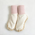CouldNook Floor Cleaning Socks - Tufted Soles And Striped Ribbed Cuffs