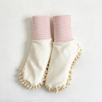 CouldNook Floor Cleaning Socks - Tufted Soles And Striped Ribbed Cuffs