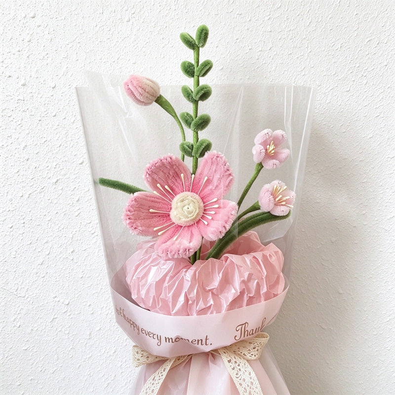Artificial Flower Bouquet with Textured Petals and Wrapping