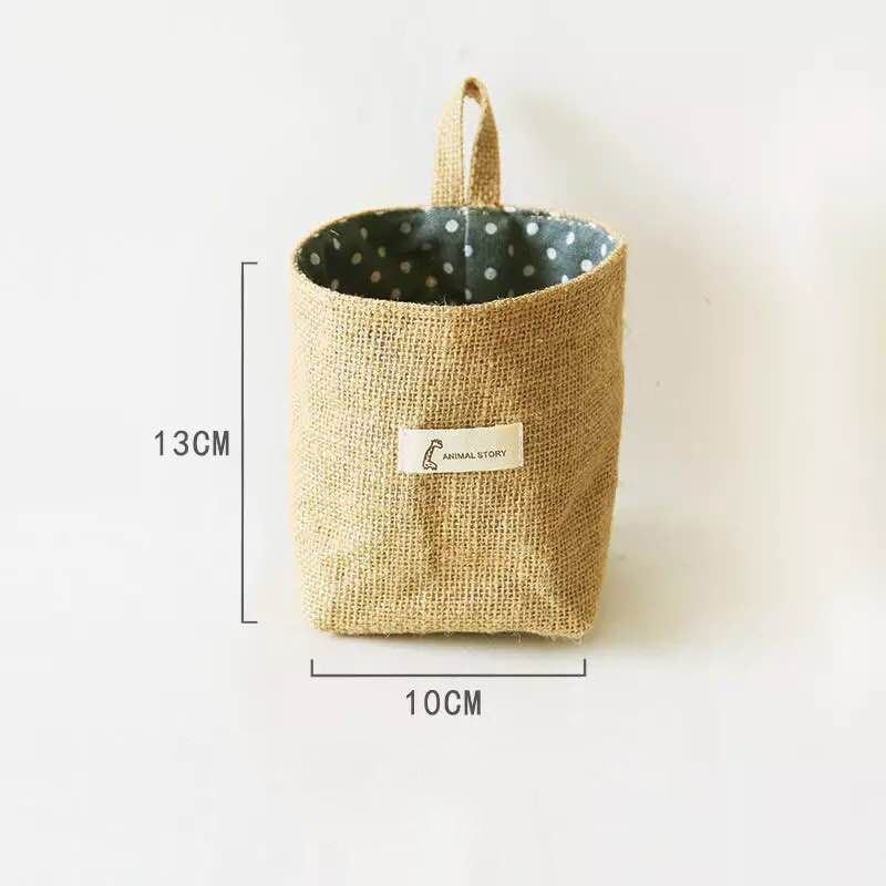 Hanging Storage Bag - Woven Pocket and Patterned Lining