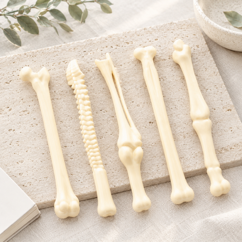 CouldNook Bone-Shaped Ballpoint Pen - Sculpted Joints and Pale Shell