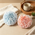 CouldNook Double Layer Bath Pouf - Wavy Two Tone Mesh