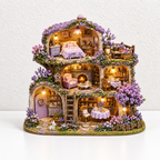 Lavender Cottage Fridge Magnet - Layered Rooms and Flowers