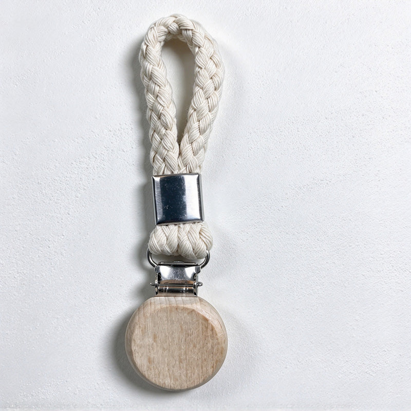 CouldNook Towel Clip - Braided Hanging Loop And Round Wood Detail