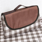 CouldNook Brown Plaid Picnic Mat - Foldable Carrying Flap